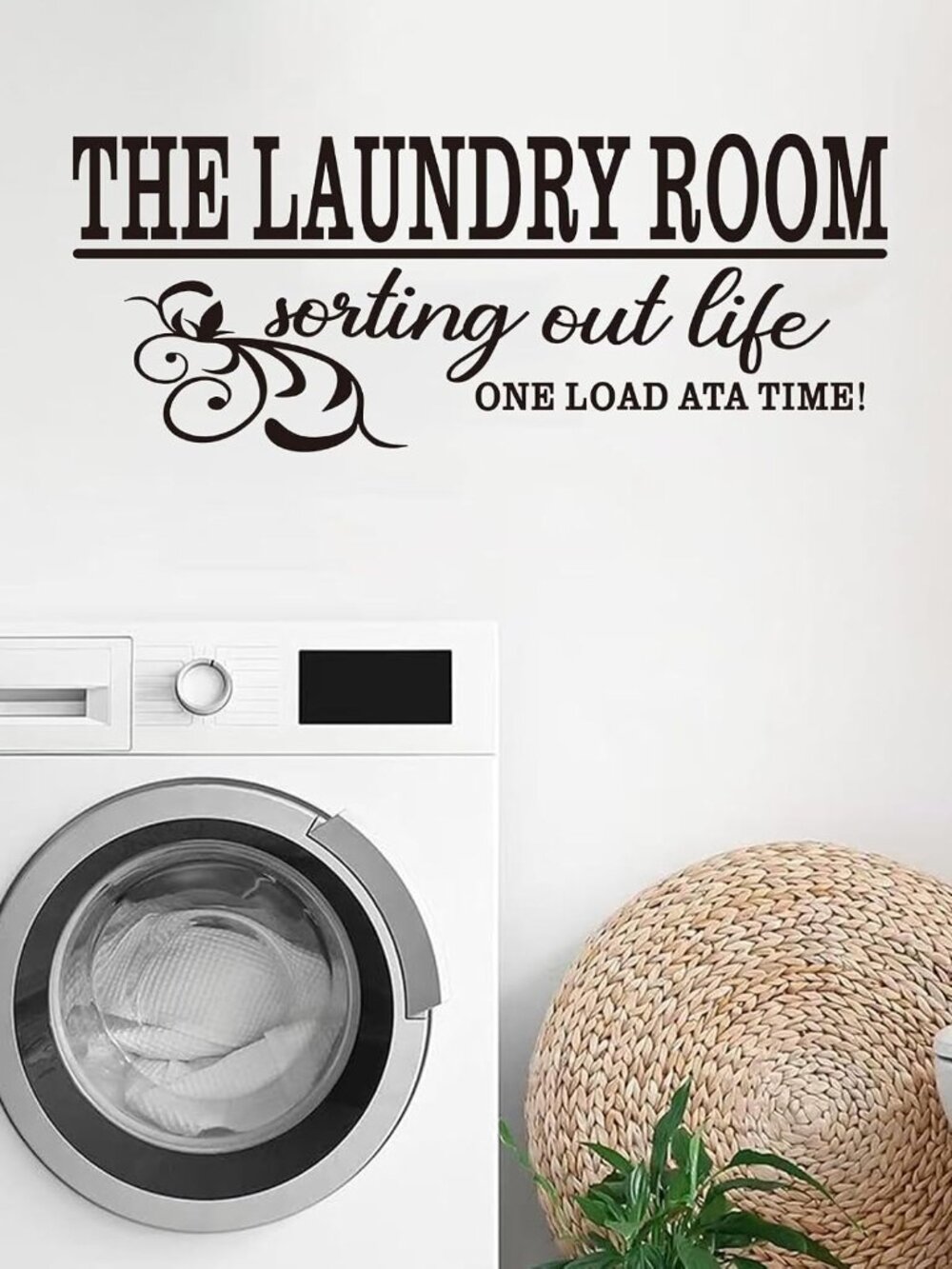 Laundry Room Quotes Wall Stickers: Funny Positive Washer Vinyl Art Wall Decals f